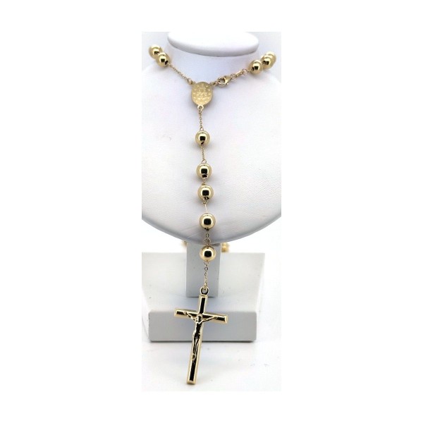 Cadena rosario de oro 18k